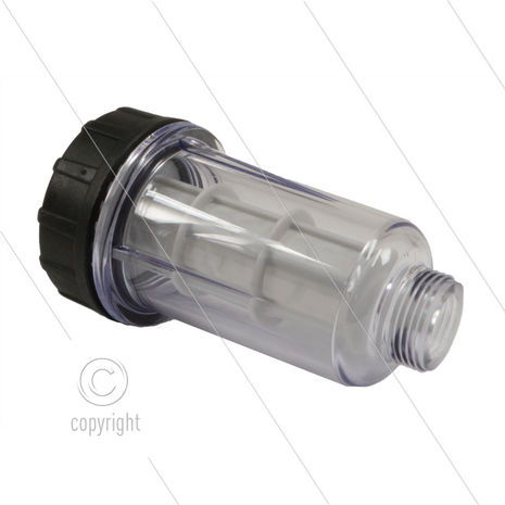FPL - kunststof strainer - transparant filterglas - 120 m&micro; - 10 Bar - 80 l/min - max 40&deg;C - 3/4&quot; bi x 3/4&quot; bu
