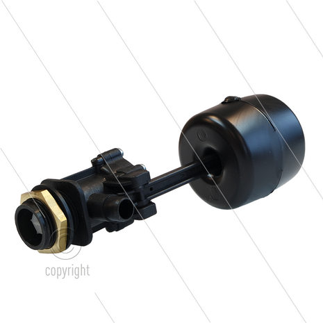 RGP Vlotterafsluiter - kunststof - L=166mm - 10 Bar - max 60&deg;C - 3/4&quot; bu - Debiet bij 1 Bar = 28,5 l/min - bij 2 Bar = 30 l/min