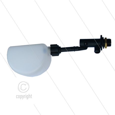 RG30 Vlotterafsluiter - kunststof - L=260mm - 10 Bar - max 60&deg;C - 3/8&quot; bu - Debiet bij 1 Bar = 28 l/min - bij 2 Bar = 40 l/min