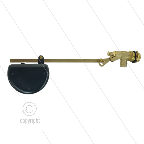 RG60 Vlotterafsluiter - messing - L=383mm - max 6 Bar - max 60&deg;C - 3/4&quot; bu - Debiet bij 1 Bar = 42 l/min - bij 2 Bar = 60 l/min