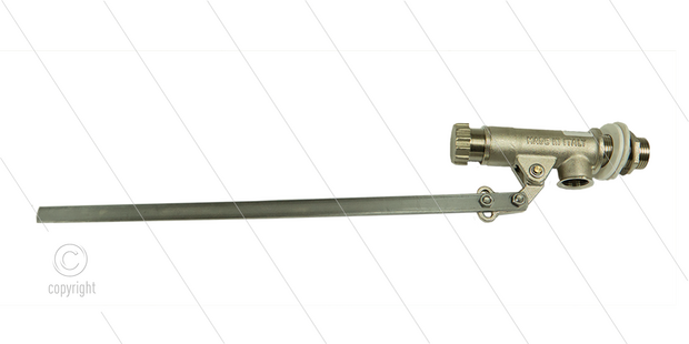 Vlotterafsluiter - messing - excl. drijver - L=580mm - 12 Bar - max 60&deg;C - 3/4&quot; bu - Debiet 1 Bar = 48 l/min - 12 Bar = 166 l/min