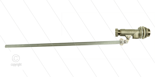 Vlotterafsluiter - messing - excl. drijver - L=690mm - 12 Bar - max 60&deg;C - 1 1/4&quot; bu - Debiet 1 Bar = 178 l/min - 12 Bar = 528 l/min