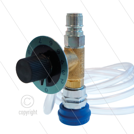 Chemicali&euml;n injector 02 KEW - 3/8&quot; KEW - max 250 Bar - 14,2 l/min - 2m zuigslang met zeef - regelbaar 0 tot 12 %
