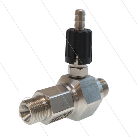 LS12 - Schuiminjector - RVS - &Oslash;2.1mm (120) - 250 Bar - 35 l/min - max 90&deg;C - 2x 3/8&quot; bu