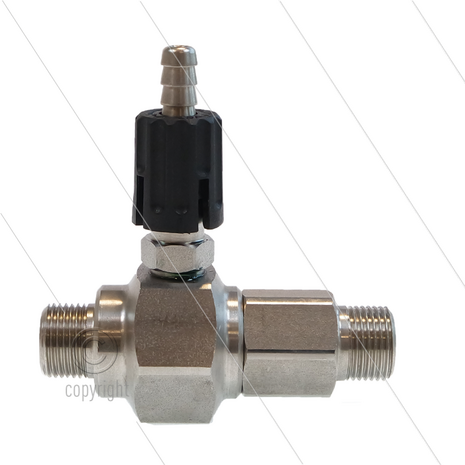 LS12 - Schuiminjector - RVS - &Oslash;2.1mm (120) - 250 Bar - 35 l/min - max 90&deg;C - 2x 3/8&quot; bu