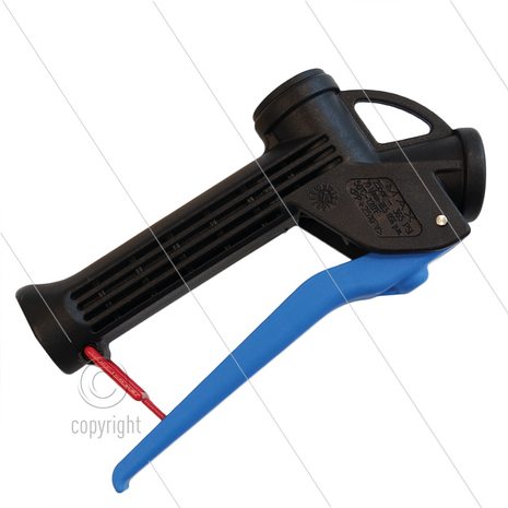 CP12 - Chemie-pistool - blauw - afdichting: PP + Viton - 25 Bar - 70 l/min - max 50&deg;C - 2 x 1/2&quot; bi
