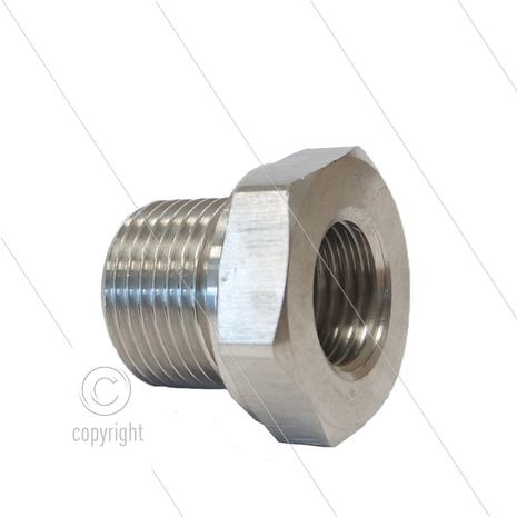 Verloopring - RVS - 1/2&quot; bu x 1/4&quot; bi