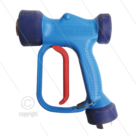 RB65 - blauw - messing - lansaansluiting - 24 Bar - 100 l/min - max 90&deg;C - 2 x 1/2&quot; bi