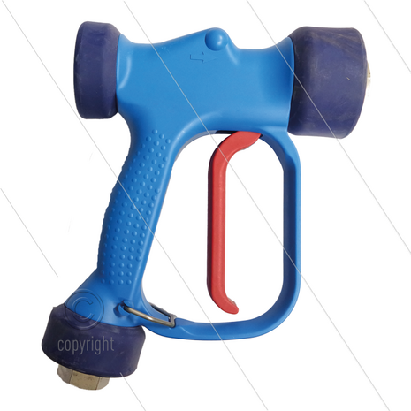 RB65 - blauw - messing - lansaansluiting - 24 Bar - 100 l/min - max 90&deg;C - 2 x 1/2&quot; bi