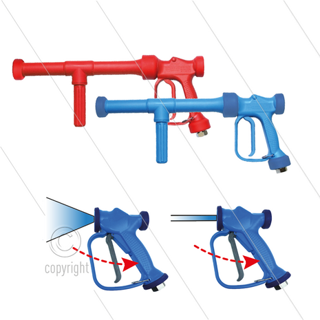 RB65 - rood - messing - verlengde uitvoering - L=500mm - 24 Bar - 60 l/min - max 90&deg;C - 1/2&quot; bi