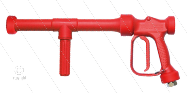 RB65 - rood - messing - verlengde uitvoering - L=500mm - 24 Bar - 60 l/min - max 90&deg;C - 1/2&quot; bi