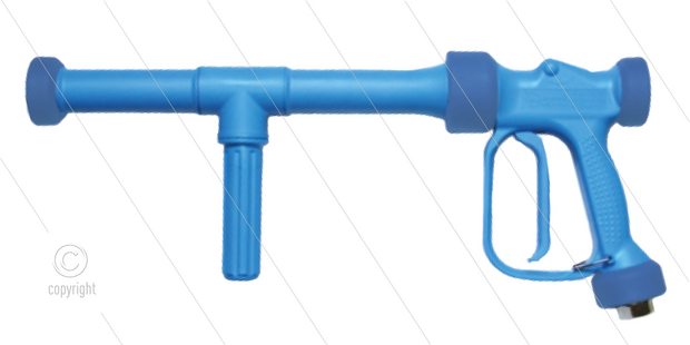 RB65 - blauw - messing - verlengde uitvoering - L=500mm - 24 Bar - 60 l/min - max 90&deg;C - 1/2&quot; bi