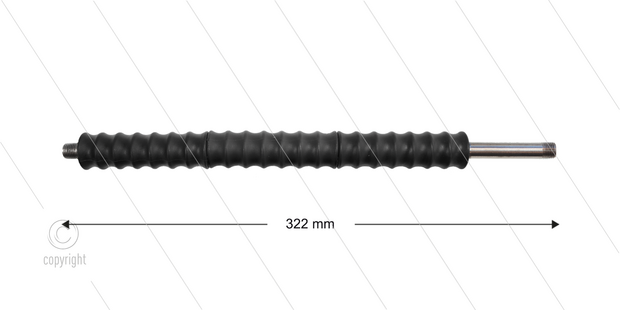 Iso77 lans - L=322mm - recht - RVS - isolatie L=300mm - 400 Bar - max 80&deg;C - 2 x 1/4&quot; bu