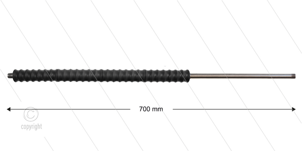 Iso77 lans - L=700mm - recht - RVS - isolatie L=400mm - 400 Bar - max 80&deg;C - 2 x 1/4&quot; bu
