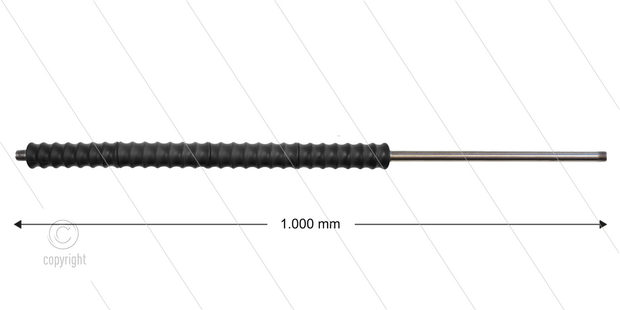 Iso77 lans - L=1000mm - recht - RVS - isolatie L=400mm - 400 Bar - max 80&deg;C - 2 x 1/4&quot; bu