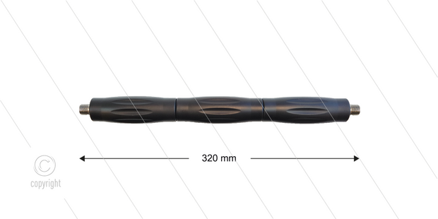 RP007 lans - L=320mm - recht - staal verzinkt - isolatie L=290mm - 400 Bar - max 80&deg;C - 2 x 1/4&quot; bu