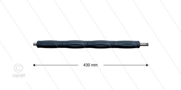RP007 lans - L=430mm - recht - staal verzinkt - isolatie L=390mm - 400 Bar - max 80&deg;C - 2 x 1/4&quot; bu