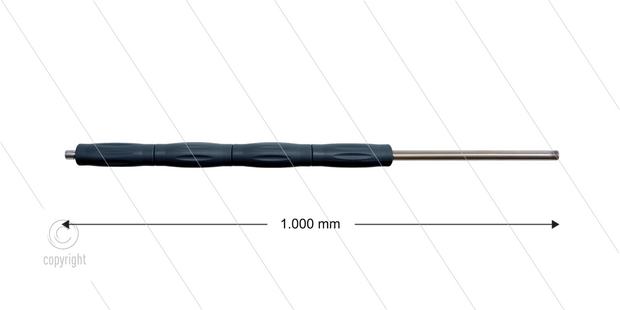 RP007 lans - L=1000mm - recht - staal verzinkt - isolatie L=400mm - 400 Bar - max 80&deg;C - 2 x 1/4&quot; bu
