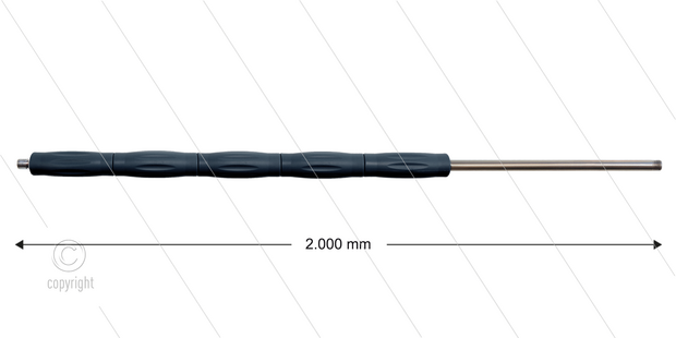 RP007 lans - L=2000mm - recht - staal verzinkt - isolatie L=500mm - 400 Bar - max 80&deg;C - 2 x 1/4&quot; bu