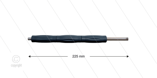 RP10 lans - L=225mm - recht - RVS - isolatie L=195mm - 400 Bar - max 80&deg;C - 2 x 1/4&quot; bu