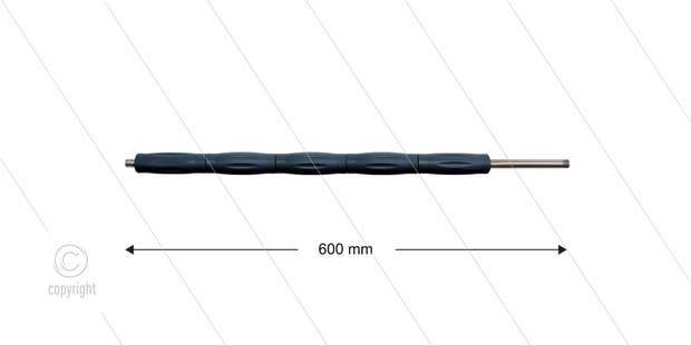 RP10 lans - L=600mm - recht - RVS - isolatie L=395mm - 400 Bar - max 80&deg;C - 2 x 1/4&quot; bu