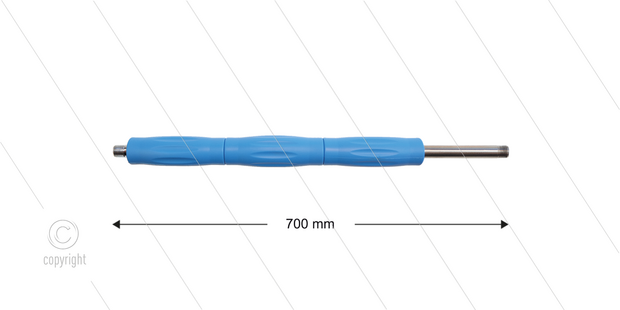 RP10 lans - L=700mm - recht - RVS - blauw - isolatie L=295mm - 400 Bar - max 80&deg;C - 2 x 1/4&quot; bu