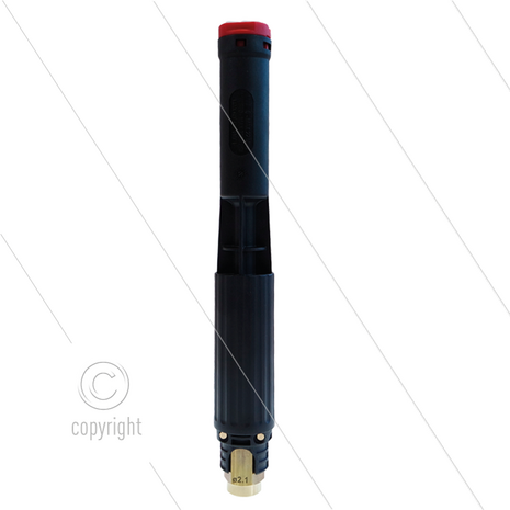 LS12 - schuimlans - zwart zonder injector - nozzle 2,1mm - 60 tot 200 Bar - 8 tot 14 l/min - 1/4&quot;bi
