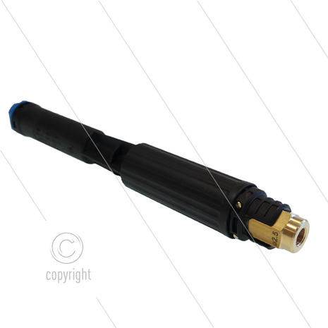 LS12 - schuimlans - zwart zonder injector - nozzle 2,5mm - 60 tot 200 Bar - 11 tot 21 l/min - 1/4&quot;bi