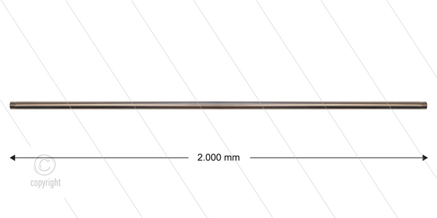 ST003 lans - L=2000mm - recht - staal verzinkt - 400 Bar - max 150&deg;C - 2 x 1/4&quot; bu