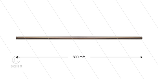 RP201 lans - L=800mm - recht - RVS - 400 Bar - max 150&deg;C - 2 x 1/4&quot; bu