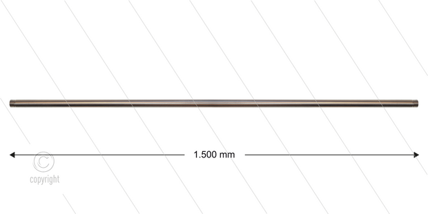 RP201 lans - L=1500mm - recht - RVS - 400 Bar - max 150&deg;C - 2 x 1/4&quot; bu
