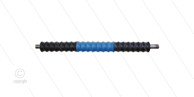 Iso77 lans - L=322mm - recht - RVS - draaibare isolatie L=300mm - zwart/blauw/zwart - max 80&deg;C - 400 Bar - 2 x 1/4&quot; bu
