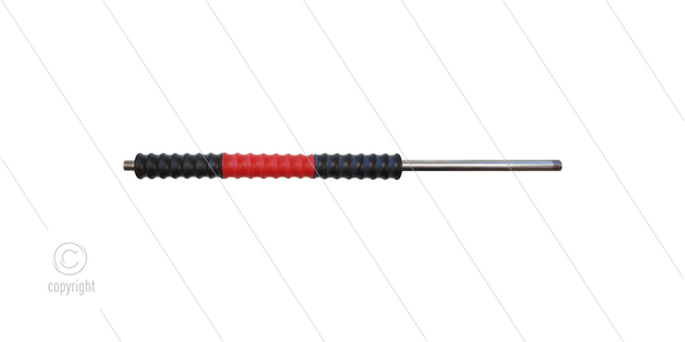 Iso77 lans - L=500mm - recht - RVS - draaibare isolatie L=300mm - zwart/rood/zwart - max 80&deg;C - 400 Bar - 2 x 1/4&quot; bu