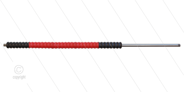 Iso77 lans - L=2000mm - recht - RVS - draaibare isolatie L=500mm - zwart/rood/zwart - max 80&deg;C - 400 Bar - 2 x 1/4&quot; bu