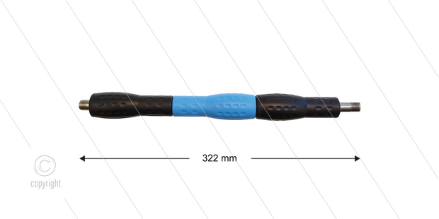 Iso88 lans - L=322mm - recht - RVS - draaibare isolatie L=300mm - zwart/blauw/zwart - max 80&deg;C - 400 Bar - 2 x 1/4&quot; bu