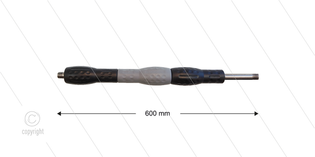 Iso88 lans - L=600mm - recht - RVS - draaibare isolatie L=300mm - zwart/grijs/zwart - max 80&deg;C - 400 Bar - 2 x 1/4&quot; bu