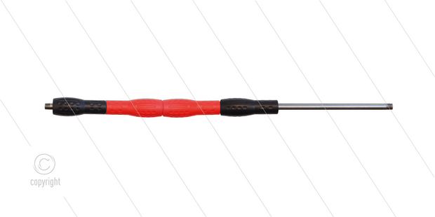 Iso88 lans - L=700mm - recht - RVS - draaibare isolatie L=400mm - zwart/rood/zwart - max 80&deg;C - 400 Bar - 2 x 1/4&quot; bu