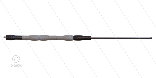 Iso88 lans - L=1200mm - recht - RVS - draaibare isolatie L=500mm - zwart/grijs/zwart - max 80&deg;C - 400 Bar - 2 x 1/4&quot; bu