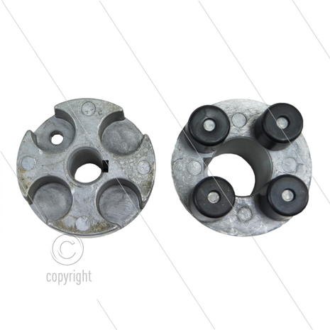 ZG071 - Flex koppeling - E-motor: B3/B14 - IEC 71 - as &Oslash;24x14mm - pompserie: 44 - 53(E1) - 58(E2) - 60(VHT) - 63(VHT)