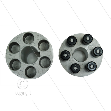 ZG070 - Flex koppeling - E-motor: B3/B14 - IEC 90 - as &Oslash;24x24mm - pompserie: 44 - 50 - 53(E1) - 58(E2) - 60(VHT) - 63(VHT)