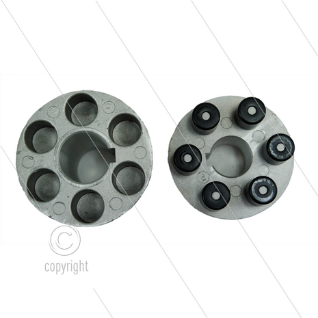 ZG044 - Flex koppeling - E-motor: B3/B14 - IEC 100/112 - as &Oslash;24x28mm - pompserie: 44 - 53(E1) - 58(E2) - 60(VHT) - 63(VHT)