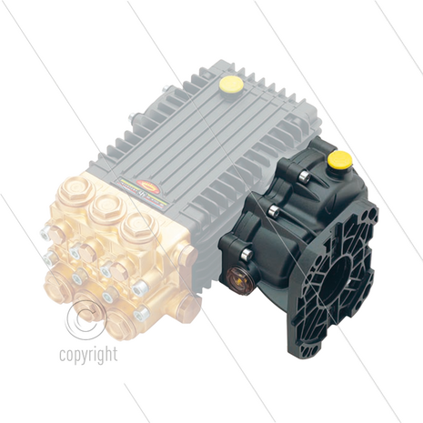 RS500 - reductiekast verbrandingsmotor - pompserie: 47(VHT) - 59(E3) - 66(VHT-SS) - 25mm as - flens SAE J 609-A-B - Reductie i=2,2 (3100/1425 tpm) - max 18,5 kW