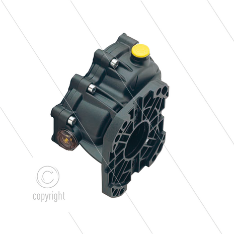 RS500 - reductiekast verbrandingsmotor - pompserie: 47(VHT) - 59(E3) - 66(VHT-SS) - 25mm as - flens SAE J 609-A-B - Reductie i=2,2 (3100/1425 tpm) - max 18,5 kW