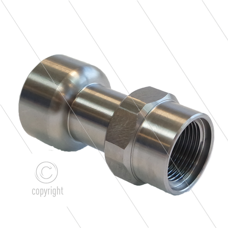 Nozzlebeschermer voor RP72 lans - RVS - in M22x1,5 bi x uit 3/8&quot; bi