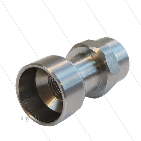 Nozzlebeschermer voor RP72 lans - RVS - in M22x1,5 bi x uit 3/8&quot; bi