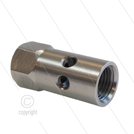 Huis luchtinjektor voor RP72 lans - 2 x 1/4&quot; bi - RVS