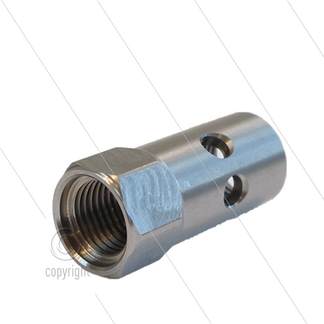 Huis luchtinjektor voor RP72 lans - 2 x 1/4&quot; bi - RVS