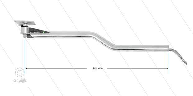 Mosmatic DKZ - Zwenkarm plafond - L=1200 mm - Z-uitvoering - aansluiting in 1/4&quot; bi x uit 1/4&quot; bu