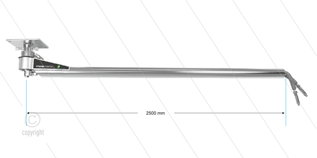 Mosmatic DP2 - Zwenkarm plafond met 2 uitgangen - L=2500mm - aansluiting in: 1/4&quot; bi x uit: 1/4&quot; bu
