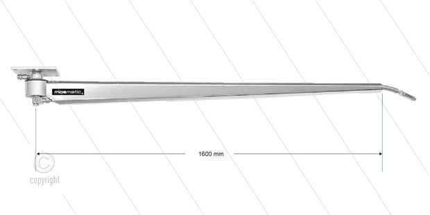 Mosmatic DKR - Zwenkarm plafond 6-hoekige buis - L=1600mm - aansluiting in:1/4&quot; bi x uit:1/4&quot; bu